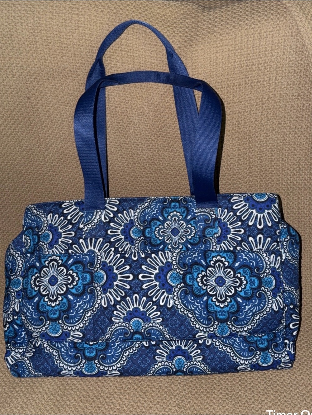 Vera Bradley Blue Floral Quilted Weekender Tote Bag 6 piece set - Picture 3 of 9